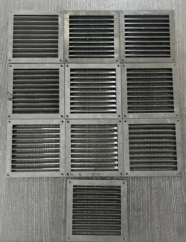 Pack X10 Rejillas Ventilación 15x15 Detalle Estético Negro